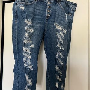 TORRID CROP STOVEPIPE STRAIGHT JEAN - CLASSIC DENIM MEDIUM WASH SIZE 22